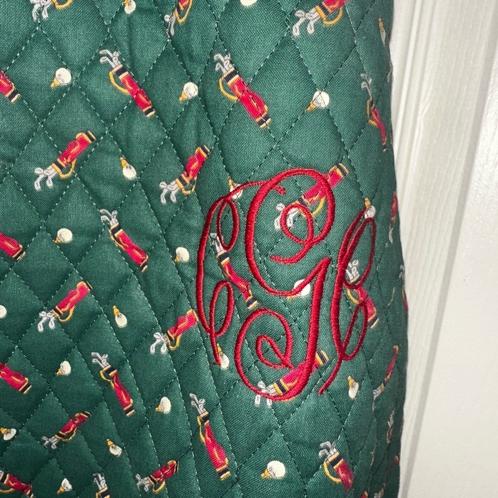 Vera Bradley retired Green Golf printed Quilted Travel garment Bag vintage - Picture 4 of 10